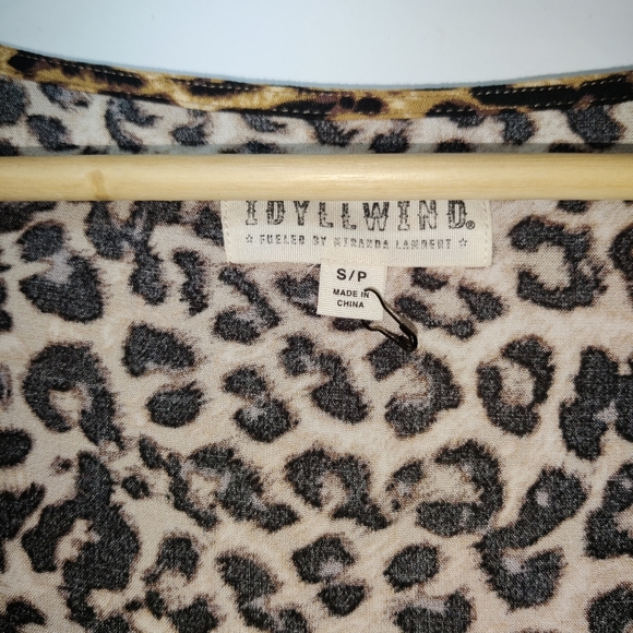 Idyllwind Miranda Lambert Leopard Animal Print Long Sleeve Lace Up Mini Dress - Picture 10 of 16